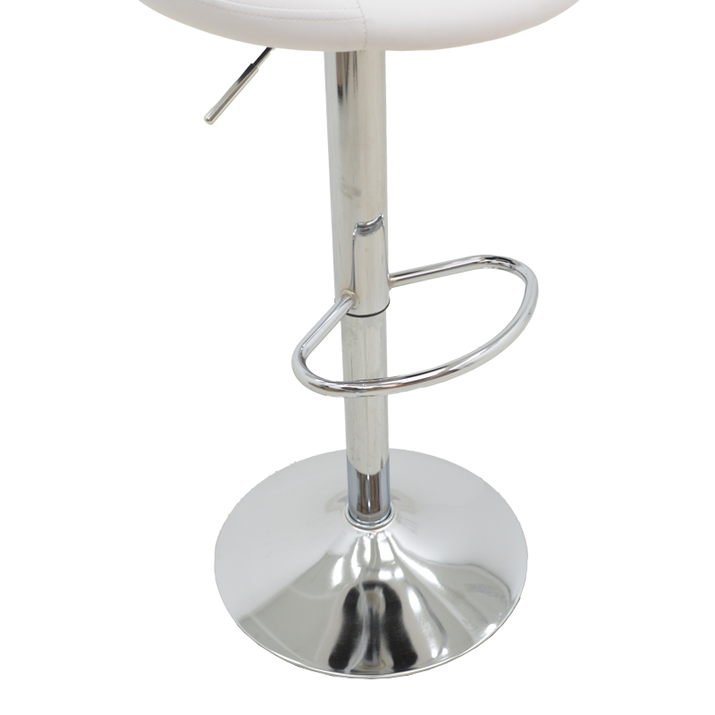 Bar stool Boronez pakoworld height adjustable white pu-chrome base 47x49x112cm Bar stool Boronez pakoworld height adjustable white pu-chrome base 47x49x112cm
