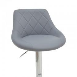 Bar stool Boronez pakoworld height adjustable grey pu-chrome base 47x49x112cm Bar stool Boronez pakoworld height adjustable grey pu-chrome base 47x49x112cm