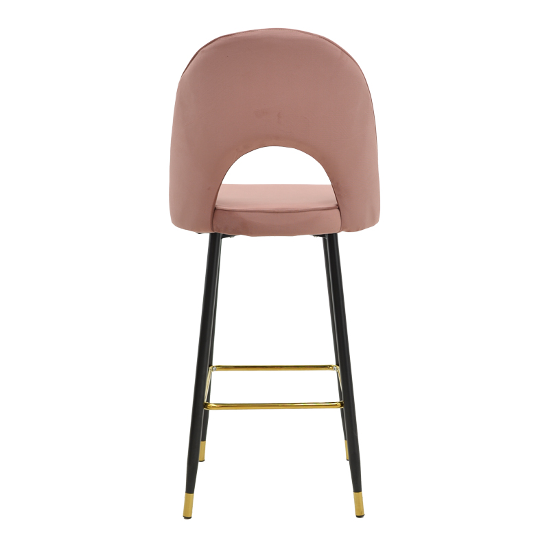Bar stool Casenio pakoworld velvet rotten apple-black-gold metal base 48x50x117cm Bar stool Casenio pakoworld velvet rotten apple-black-gold metal base 48x50x117cm
