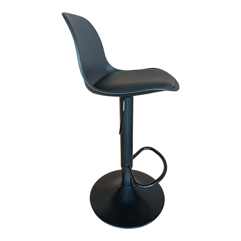 Bar stool Louser pakoworld height adjustable black pp with cushion-black metal base 44x46x114cm Bar stool Louser pakoworld height adjustable black pp with cushion-black metal base 44x46x114cm