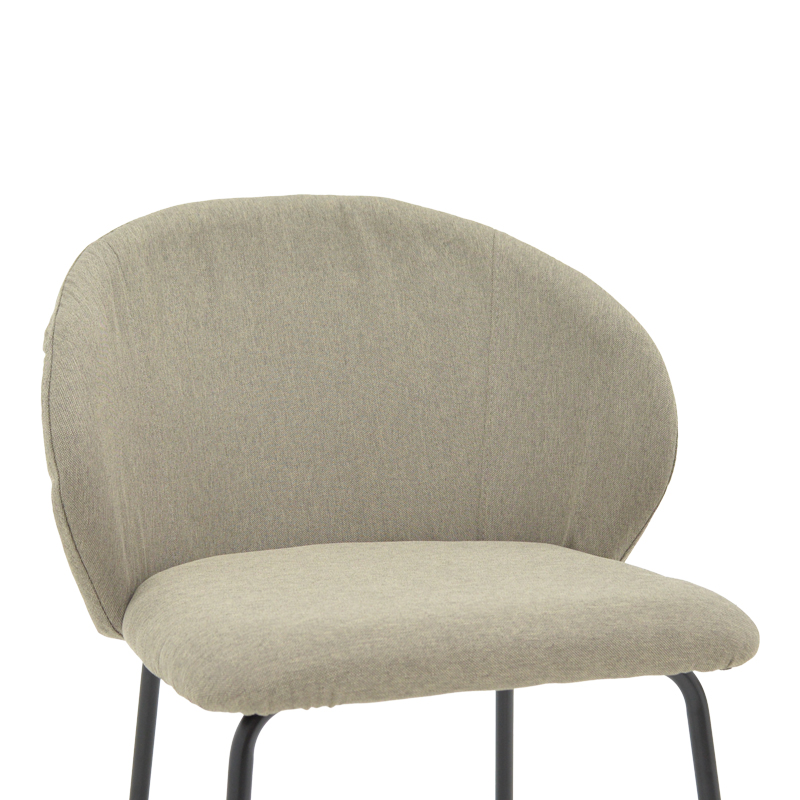 Chair Olympian pakoworld grey-beige fabric-black metal leg 50x55x83cm Chair Olympian pakoworld grey-beige fabric-black metal leg 50x55x83cm