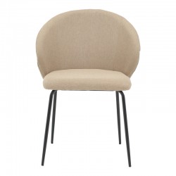 Chair Olympian pakoworld beige fabric-black metal leg 50x55x83cm Chair Olympian pakoworld beige fabric-black metal leg 50x55x83cm