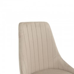 Chair Azori pakoworld velvet beige-grey black metal leg 49x55x85cm Chair Azori pakoworld velvet beige-grey black metal leg 49x55x85cm
