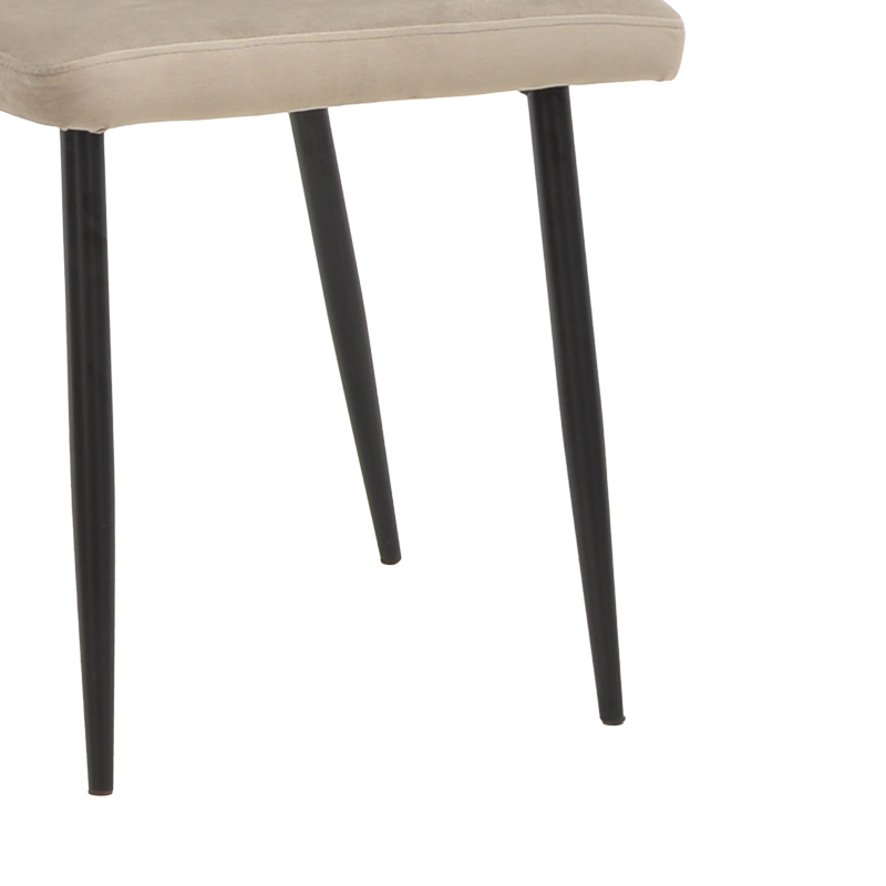Chair Azori pakoworld velvet beige-grey black metal leg 49x55x85cm Chair Azori pakoworld velvet beige-grey black metal leg 49x55x85cm