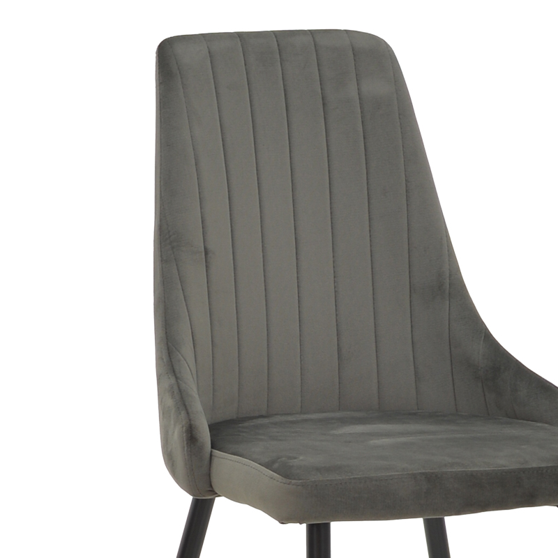 Chair Azori pakoworld velvet dark grey-black metal leg 49x55x85cm Chair Azori pakoworld velvet dark grey-black metal leg 49x55x85cm