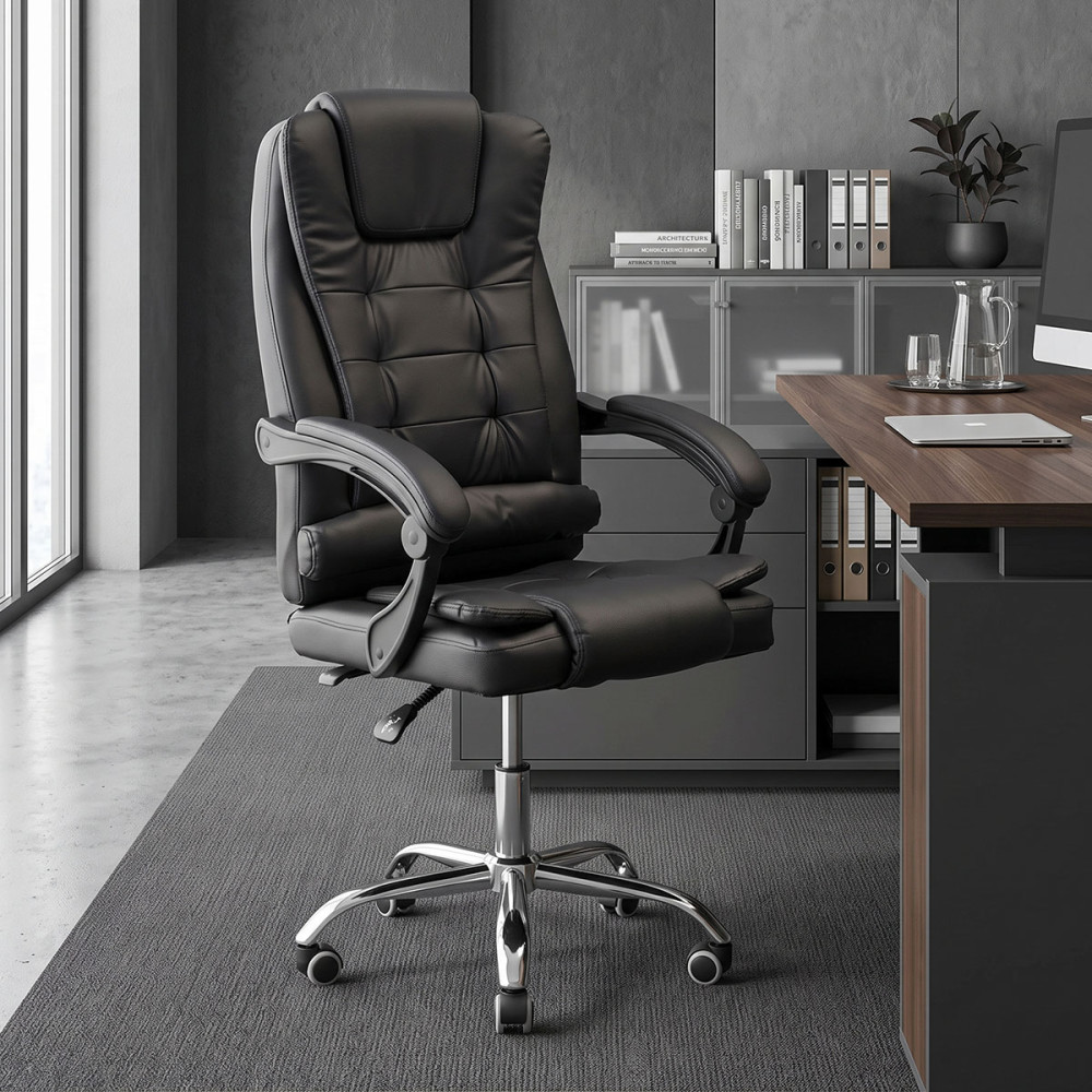 Καρέκλα γραφείου διευθυντή Toronsi pakoworld μαύρο pu 60x68x128εκ