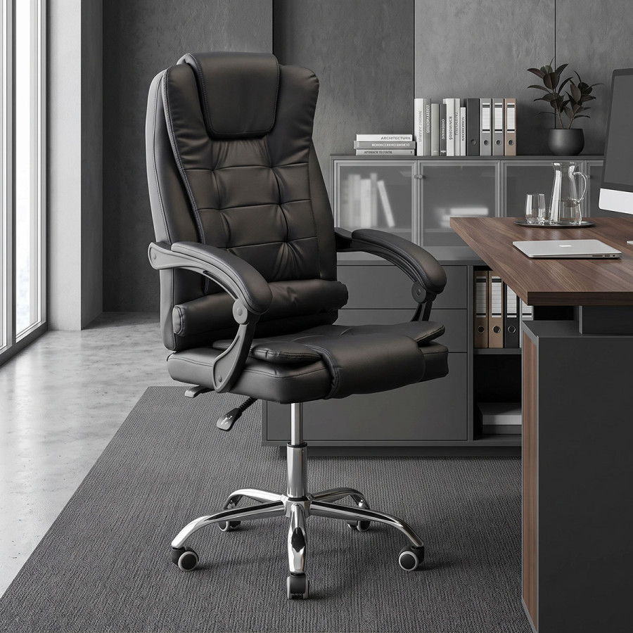 Καρέκλα γραφείου διευθυντή Toronsi pakoworld μαύρο pu 60x68x128εκ