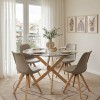 Antoro pakoworld table glass and metal legs in a natural shade D80x75cm