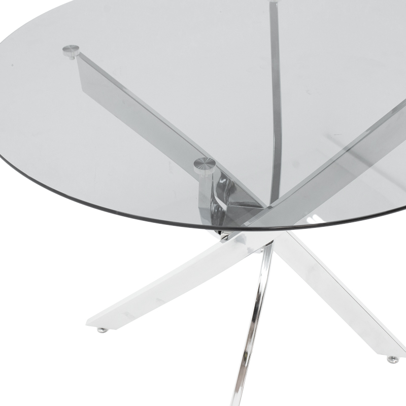 Antoro pakoworld table glass and metal legs in chrome shade D100x75cm Antoro pakoworld table glass and metal legs in chrome shade D100x75cm