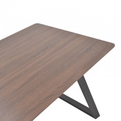 Table Winor pakoworld walnut mdf-black metal legs 160x90x75cm Table Winor pakoworld walnut mdf-black metal legs 160x90x75cm
