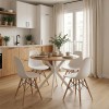 Table Xuson pakoworld natural mdf-white metal legs D80x75cm