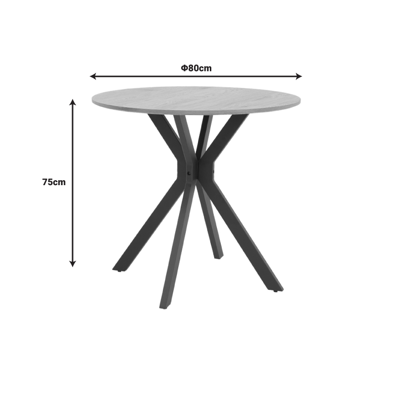 Table Xuson pakoworld natural mdf-white metal legs D80x75cm Table Xuson pakoworld natural mdf-white metal legs D80x75cm