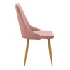 Καρέκλα Azori pakoworld σάπιο μήλο βελούδο με πόδι μετάλλου σε φυσική απόχρωση 49x55x85εκ