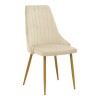 Chair Azori pakoworld velvet beige fabric with natural color metal leg 49x55x85cm
