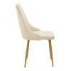 Chair Azori pakoworld velvet beige fabric with natural color metal leg 49x55x85cm