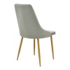 Chair Azori pakoworld velvet grey fabric with natural color metal leg 49x55x85cm