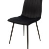 Καρέκλα Noor pakoworld μαύρο βελούδο με πόδι μετάλλου σε μαύρη απόχρωση 44x53x86εκ