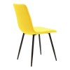 Chair Noor pakoworld velvet yellow fabric with black color metal leg 44x53x86cm