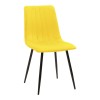 Chair Noor pakoworld velvet yellow fabric with black color metal leg 44x53x86cm