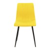 Chair Noor pakoworld velvet yellow fabric with black color metal leg 44x53x86cm
