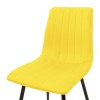 Chair Noor pakoworld velvet yellow fabric with black color metal leg 44x53x86cm