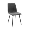 Chair Noor pakoworld dark grey fabric with black color metal leg 44x53x86cm