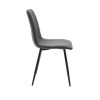Chair Noor pakoworld dark grey fabric with black color metal leg 44x53x86cm