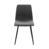 Chair Noor pakoworld dark grey fabric with black color metal leg 44x53x86cm