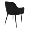 Armchair Noor  pakoworld black velvet fabric with black color metal leg 58x58x86cm