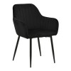 Armchair Noor  pakoworld black velvet fabric with black color metal leg 58x58x86cm