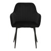 Armchair Noor  pakoworld black velvet fabric with black color metal leg 58x58x86cm