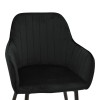 Armchair Noor  pakoworld black velvet fabric with black color metal leg 58x58x86cm