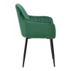 Armchair Noor pakoworld green velvet fabric with black color metal leg 58x58x86cm