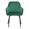 Armchair Noor pakoworld green velvet fabric with black color metal leg 58x58x86cm