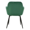 Armchair Noor pakoworld green velvet fabric with black color metal leg 58x58x86cm