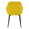 Armchair Noor pakoworld yellow velvet fabric with black color metal leg 58x58x86cm