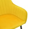 Armchair Noor pakoworld yellow velvet fabric with black color metal leg 58x58x86cm