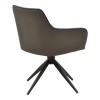 Πολυθρόνα Debra pakoworld περιστρεφόμενη γκρι ύφασμα-pu με πόδι μετάλλου σε μαύρη απόχρωση 60x64x83εκ