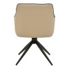 Πολυθρόνα Debra pakoworld περιστρεφόμενη μπεζ ύφασμα-pu με πόδι μετάλλου σε μαύρη απόχρωση 60x64x83εκ