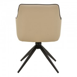 Rotating armchair Debra pakoworld beige fabric-pu with black color metal leg 64x60x83cm Rotating armchair Debra pakoworld beige fabric-pu with black color metal leg 64x60x83cm
