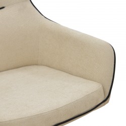 Rotating armchair Debra pakoworld beige fabric-pu with black color metal leg 64x60x83cm Rotating armchair Debra pakoworld beige fabric-pu with black color metal leg 64x60x83cm