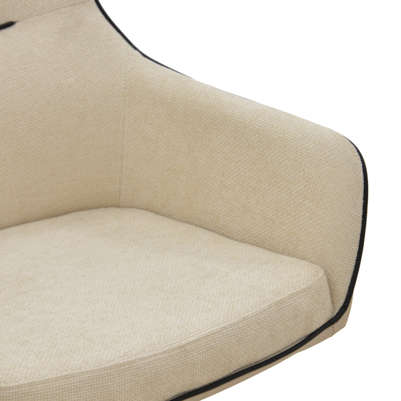 Rotating armchair Debra pakoworld beige fabric-pu with black color metal leg 64x60x83cm Rotating armchair Debra pakoworld beige fabric-pu with black color metal leg 64x60x83cm