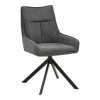 Armchair Konelian pakoworld dark grey farbric with black color metal leg 54x63x88cm