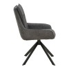 Armchair Konelian pakoworld dark grey farbric with black color metal leg 54x63x88cm