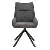 Armchair Konelian pakoworld dark grey farbric with black color metal leg 54x63x88cm