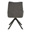 Armchair Konelian pakoworld dark grey farbric with black color metal leg 54x63x88cm