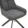 Armchair Konelian pakoworld dark grey farbric with black color metal leg 54x63x88cm