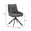 Armchair Konelian pakoworld dark grey farbric with black color metal leg 54x63x88cm