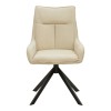 Rotatable armchair Konelian pakoworld beige farbric with black color metal leg 54x63x88cm