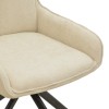 Rotatable armchair Konelian pakoworld beige farbric with black color metal leg 54x63x88cm
